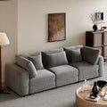 Elegant Corduroy 3 Seater Sofa with 5 Pillows