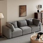 Elegant Corduroy 3 Seater Sofa with 5 Pillows