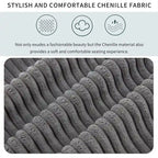 Elegant Corduroy 3 Seater Sofa with 5 Pillows