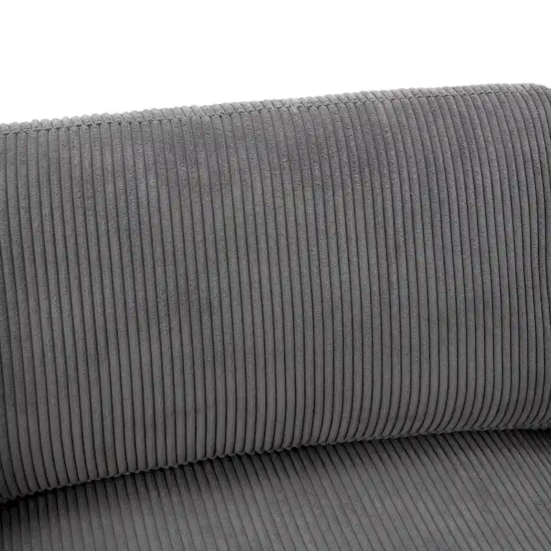 Elegant Corduroy 3 Seater Sofa with 5 Pillows
