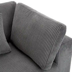 Elegant Corduroy 3 Seater Sofa with 5 Pillows