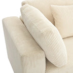 Elegant Corduroy 3 Seater Sofa with 5 Pillows