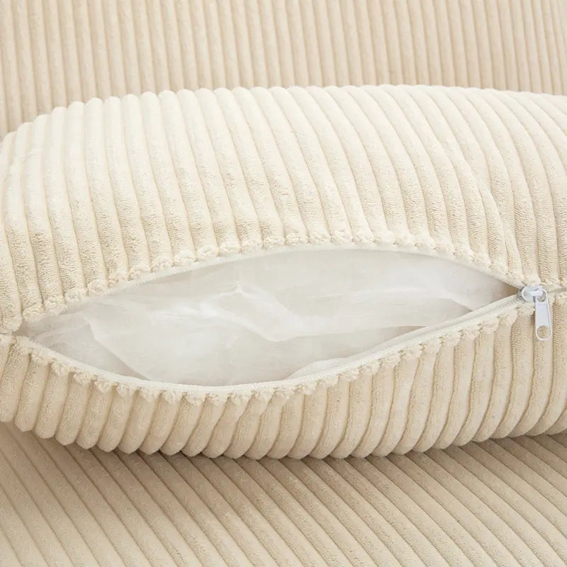 Elegant Corduroy 3 Seater Sofa with 5 Pillows