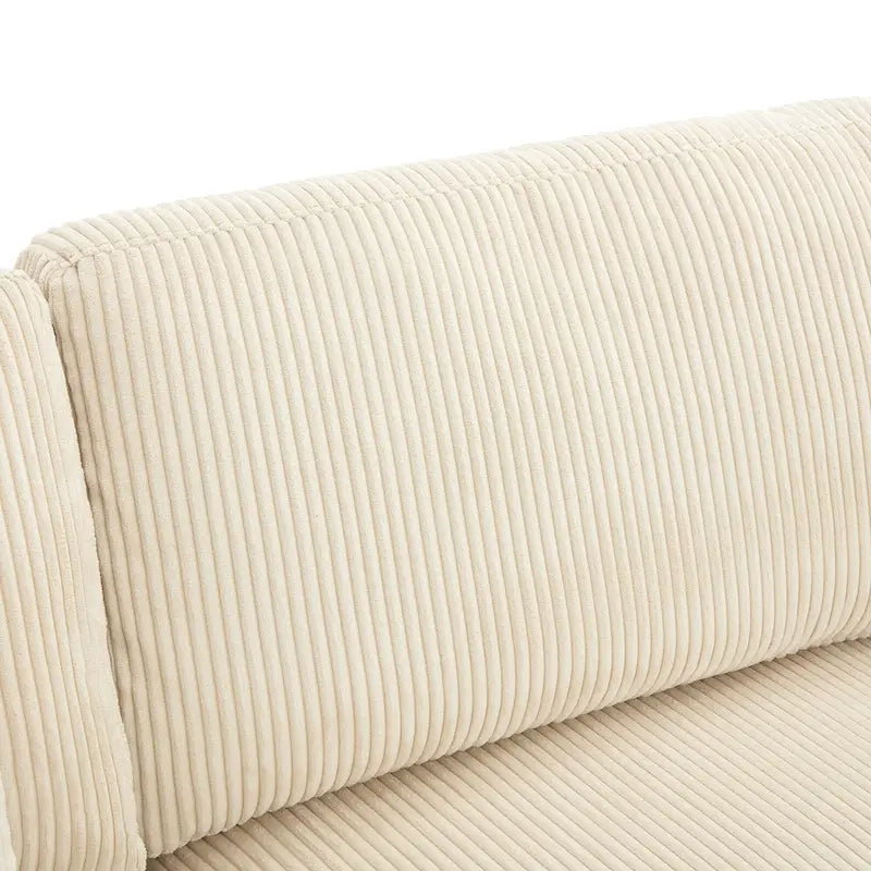 Elegant Corduroy 3 Seater Sofa with 5 Pillows