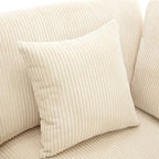 Elegant Corduroy 3 Seater Sofa with 5 Pillows