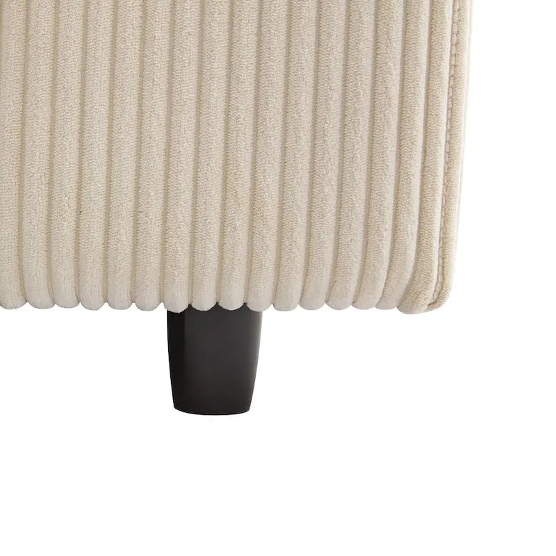 Elegant Corduroy 3 Seater Sofa with 5 Pillows