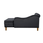 Black 58.26 Velvet Upholstered Button Tufted Chaise Lounge Chair with Storage