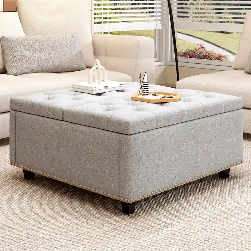 Modern Storage Coffee Table with Storage Doors for Living Room