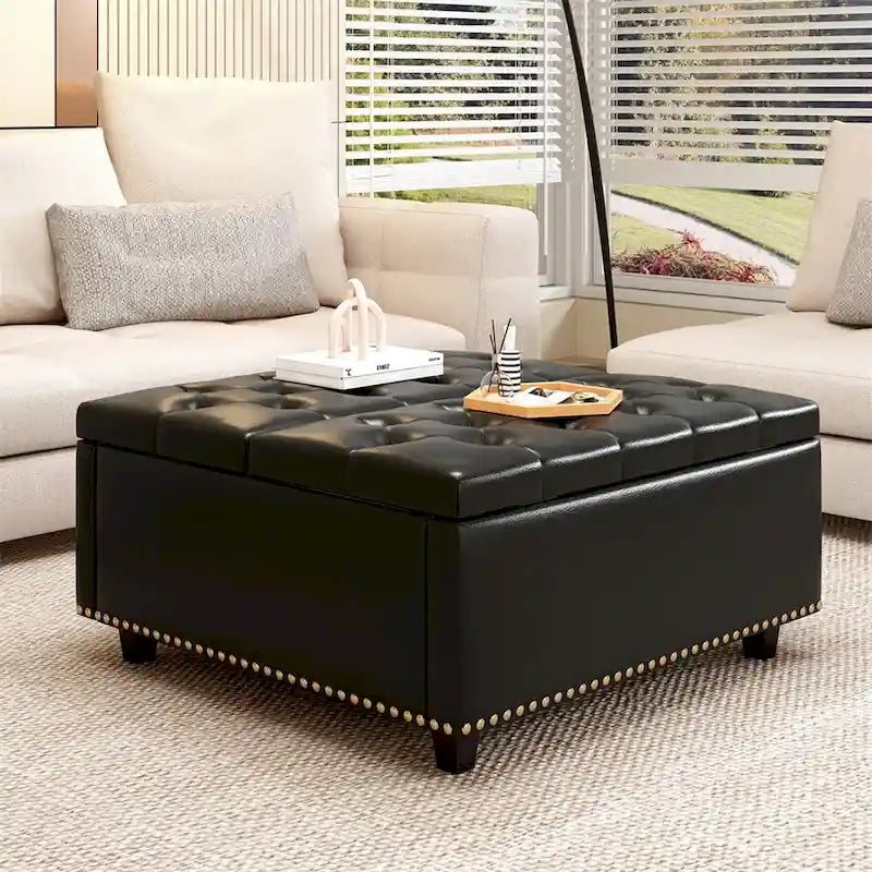 Modern Storage Coffee Table with Storage Doors for Living Room