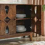 60.5 Modern Sideboard Buffet Cabinet with Storage, TV Media Console Table, Storage Cabinet with 4 Doors & Adjustable Shelves