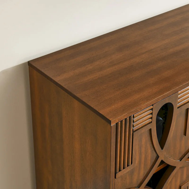 60.5 Modern Sideboard Buffet Cabinet with Storage, TV Media Console Table, Storage Cabinet with 4 Doors & Adjustable Shelves