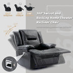 2 Seater Home Theater Recliner Manual Recliner Chair with a LED Light Strip Two Cup Holders and a Storage Box