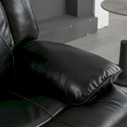 2 Seater Home Theater Recliner Manual Recliner Chair with a LED Light Strip Two Cup Holders and a Storage Box