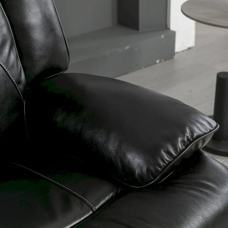 2 Seater Home Theater Recliner Manual Recliner Chair with a LED Light Strip Two Cup Holders and a Storage Box