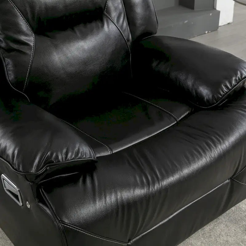 2 Seater Home Theater Recliner Manual Recliner Chair with a LED Light Strip Two Cup Holders and a Storage Box