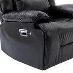 2 Seater Home Theater Recliner Manual Recliner Chair with a LED Light Strip Two Cup Holders and a Storage Box