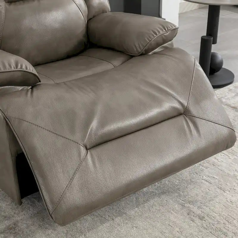 2 Seater Home Theater Recliner Manual Recliner Chair with a LED Light Strip Two Cup Holders and a Storage Box