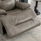 2 Seater Home Theater Recliner Manual Recliner Chair with a LED Light Strip Two Cup Holders and a Storage Box