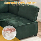 U-Shaped Corduroy Upholstered 6-Seat Convertible Modular Sectional Sofa Fit for Living Room
