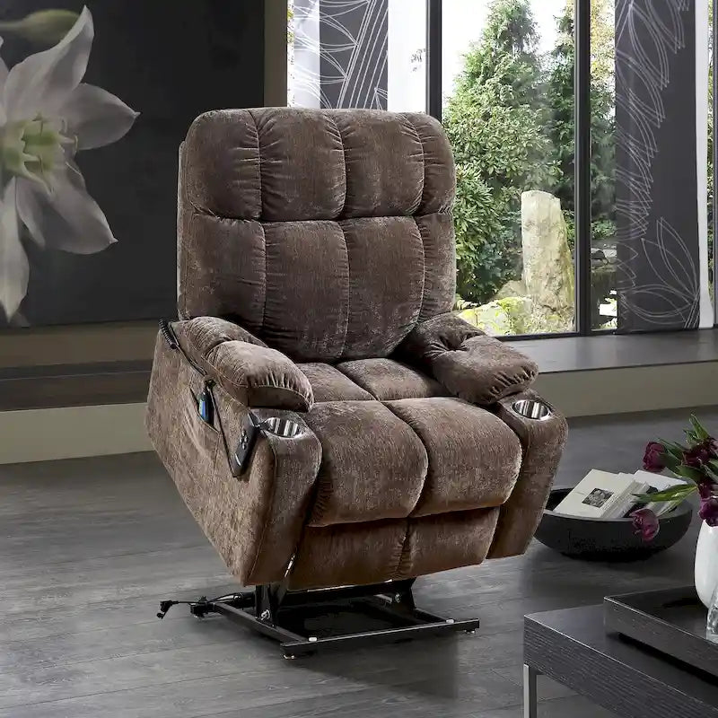 Christopher Knight Home Power Lift Recliner Chair for Elderly Infinite Position Lay Flat 180 with Heat Massage