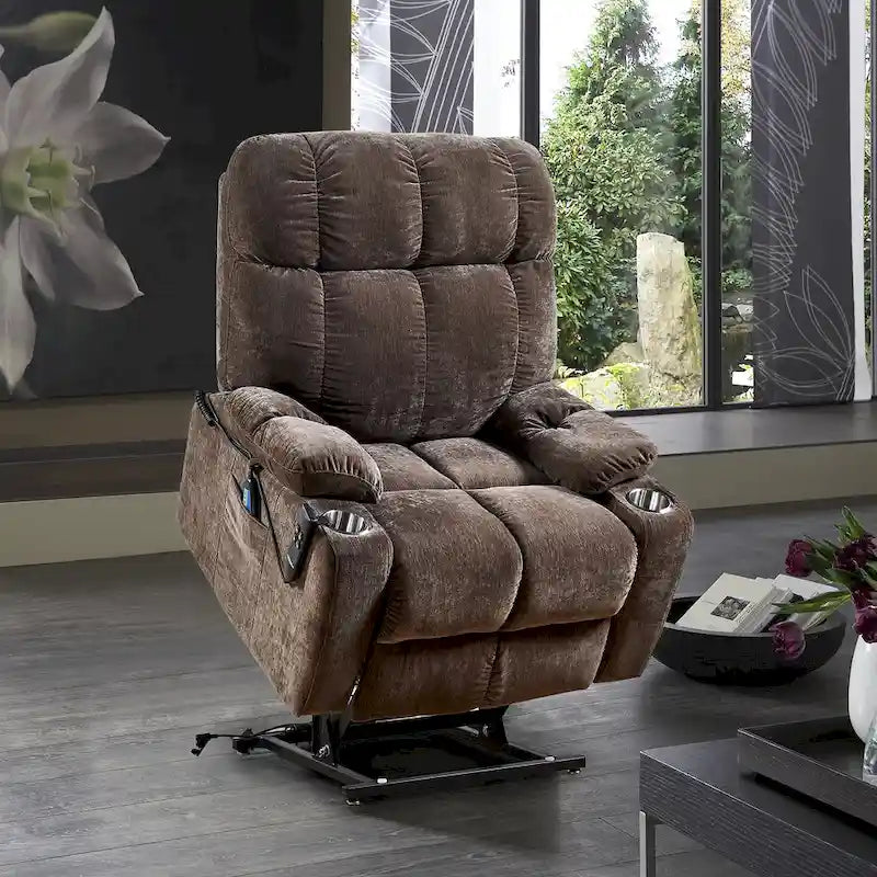 Christopher Knight Home Power Lift Recliner Chair for Elderly Infinite Position Lay Flat 180 with Heat Massage
