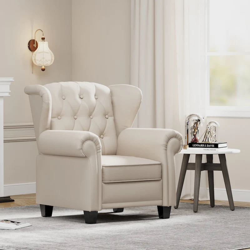 Modern Tufted Push Back Tufted Recliner Armchair