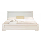 HomeRoots White Solid and Manufactured Wood Queen Bed Frame