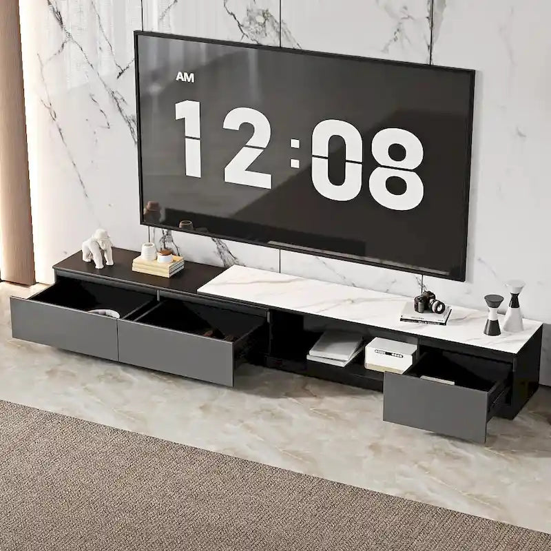 Extendable TV Stand Media Console With 3 Drawers - 75 - 122