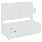 Twin Daybed with Hydraulic Lift, 3 Storage Spaces & Built-in Shelves and Cabinets