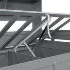 Twin Daybed with Hydraulic Lift, 3 Storage Spaces & Built-in Shelves and Cabinets