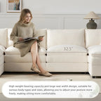 136 U-Shaped Chenille Cloud Sectional Sofa with Dual Ottomans