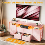 63.3 Inch Black Dresser for Bedroom, 10 Drawer Dresser TV Stand