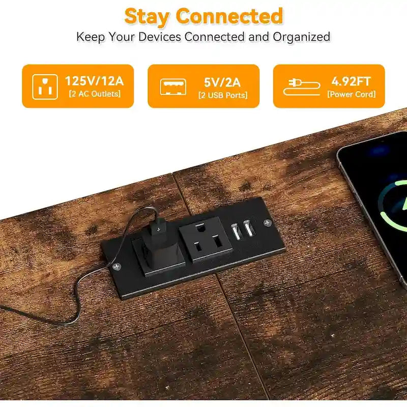 63.3 Inch Black Dresser for Bedroom, 10 Drawer Dresser TV Stand