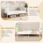Gymax Twin Size Metal Daybed Modern Platform Bed w/ Heavy-duty Metal