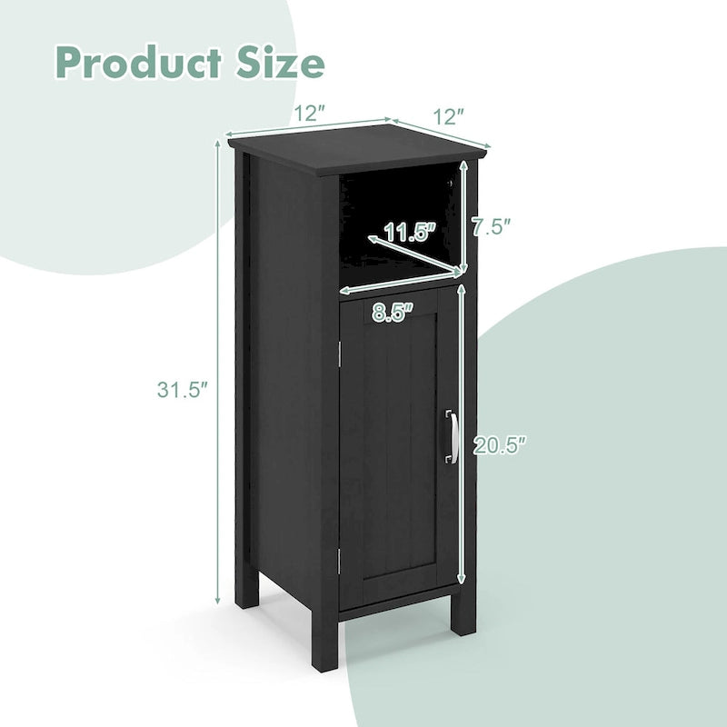 Gymax Bathroom Storage Organizer Narrow Floor Cabinet w/ 2-Tier