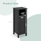Gymax Bathroom Storage Organizer Narrow Floor Cabinet w/ 2-Tier