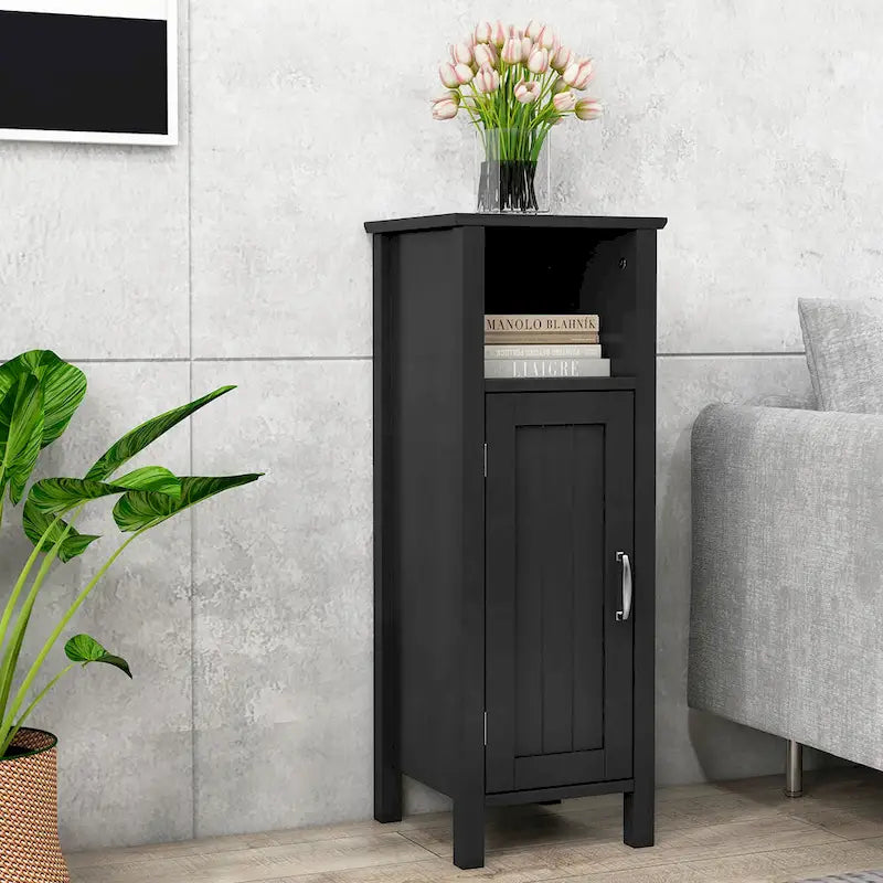 Gymax Bathroom Storage Organizer Narrow Floor Cabinet w/ 2-Tier