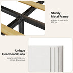 Twin/Full/Queen/King Bed Frame with Wingback Headboard, Upholstered Platform Bed