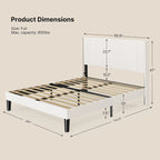 Twin/Full/Queen/King Bed Frame with Wingback Headboard, Upholstered Platform Bed