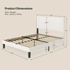 Twin/Full/Queen/King Bed Frame with Wingback Headboard, Upholstered Platform Bed