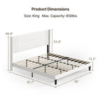 Twin/Full/Queen/King Bed Frame with Wingback Headboard, Upholstered Platform Bed