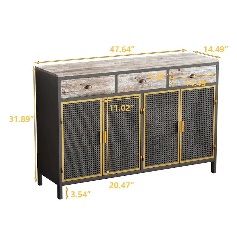 Freestanding Sideboard Storage Cabinet Entryway Floor Cabinet