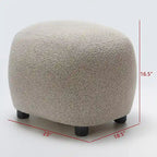 KINWELL 23 Wide Boucle Upholstered Footstool Ottoman Sofa Chair Footrest