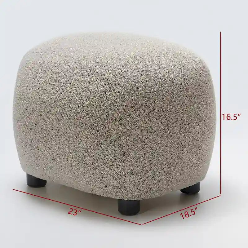 KINWELL 23 Wide Boucle Upholstered Footstool Ottoman Sofa Chair Footrest
