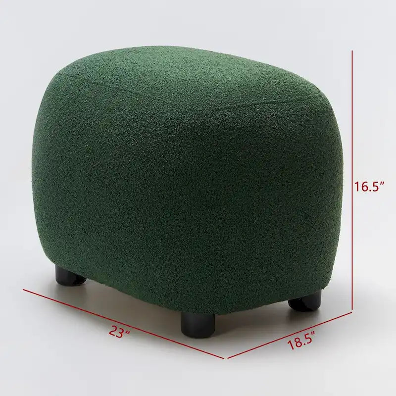 KINWELL 23 Wide Boucle Upholstered Footstool Ottoman Sofa Chair Footrest