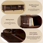 Modern Dark Brown TV Stand for 75 TVs,Solid Wood TV Console with Storage Cabinet,Entertainment Center