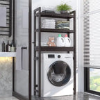 Over The Toilet Storage Shelf, Bamboo 3-Tier Above Toilet Storage Rack with 3 Hooks