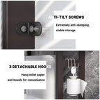 Over The Toilet Storage Shelf, Bamboo 3-Tier Above Toilet Storage Rack with 3 Hooks