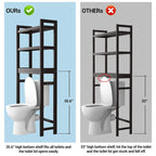 Over The Toilet Storage Shelf, Bamboo 3-Tier Above Toilet Storage Rack with 3 Hooks
