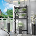 Over The Toilet Storage Shelf, Bamboo 3-Tier Above Toilet Storage Rack with 3 Hooks